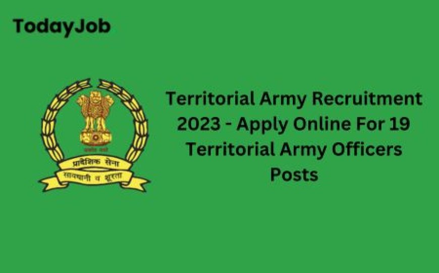 Territorial Army Recruitment 2023 - Apply Online For 19 Territorial Army Officers Posts