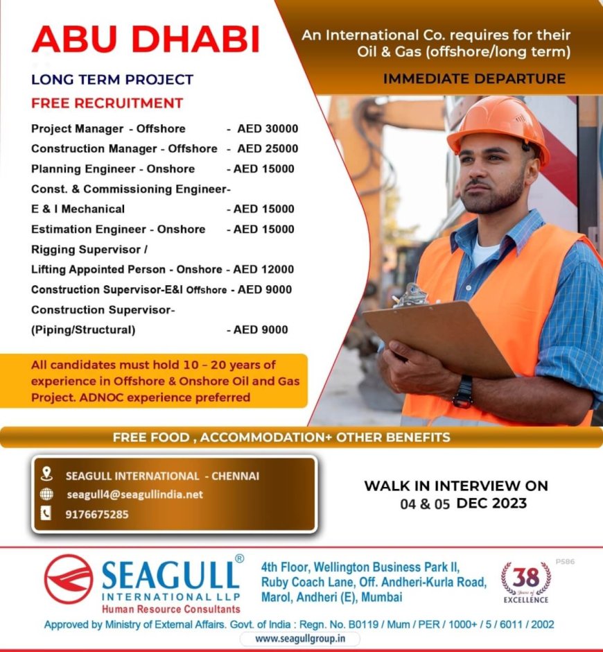 Offshore & Onshore Oil and Gas Sector – Apply Now!