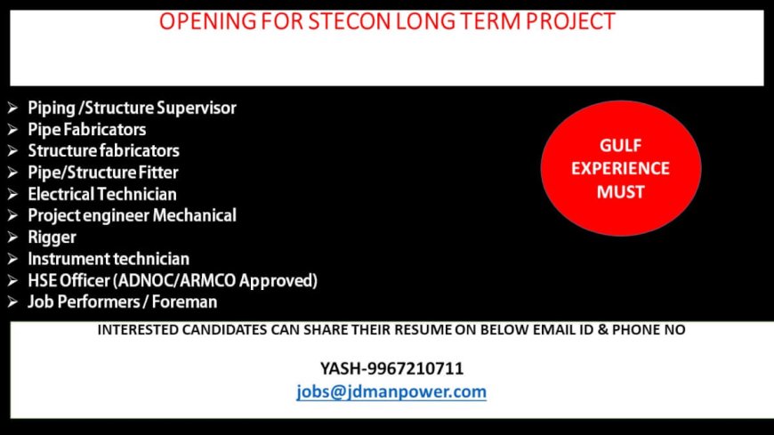 Exciting Career Opportunities in the Gulf: Join the STECON Long-Term Project Team!