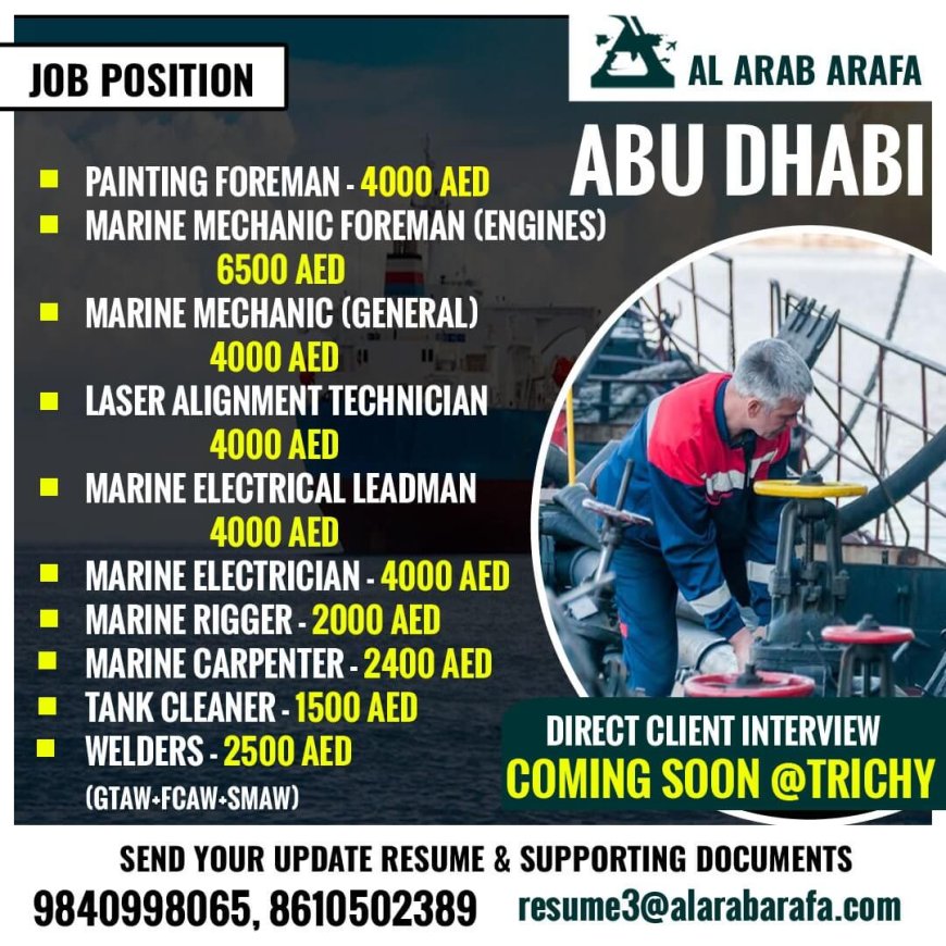 Job Opportunities in Abu Dhabi with Al Arab Arafa