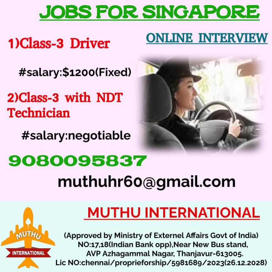 Jobs in Singapore: Join Muthu International Today!