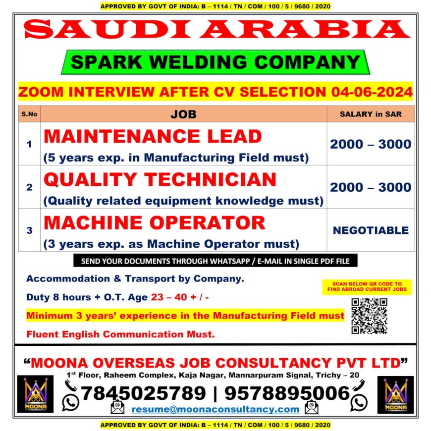 Jobs in Saudi Arabia with Spark Welding Company