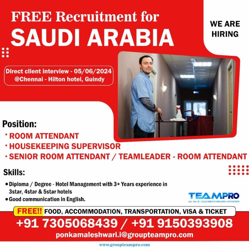 We Are Hiring! Direct Client Interview on 05/06/2024 at Hilton Hotel, Guindy, Chennai