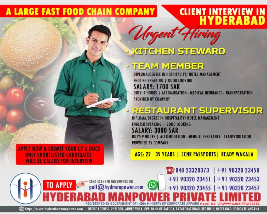 Client Interview in Hyderabad for Saudi Arabia