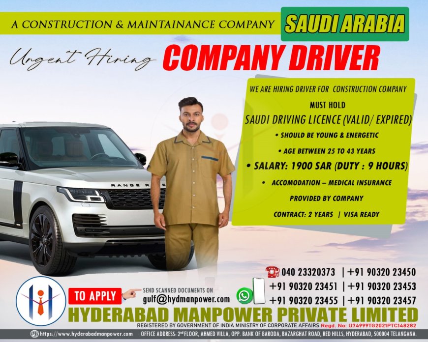 Company Driver for Saudi Arabia