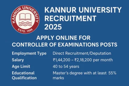 Kannur University Recruitment 2025