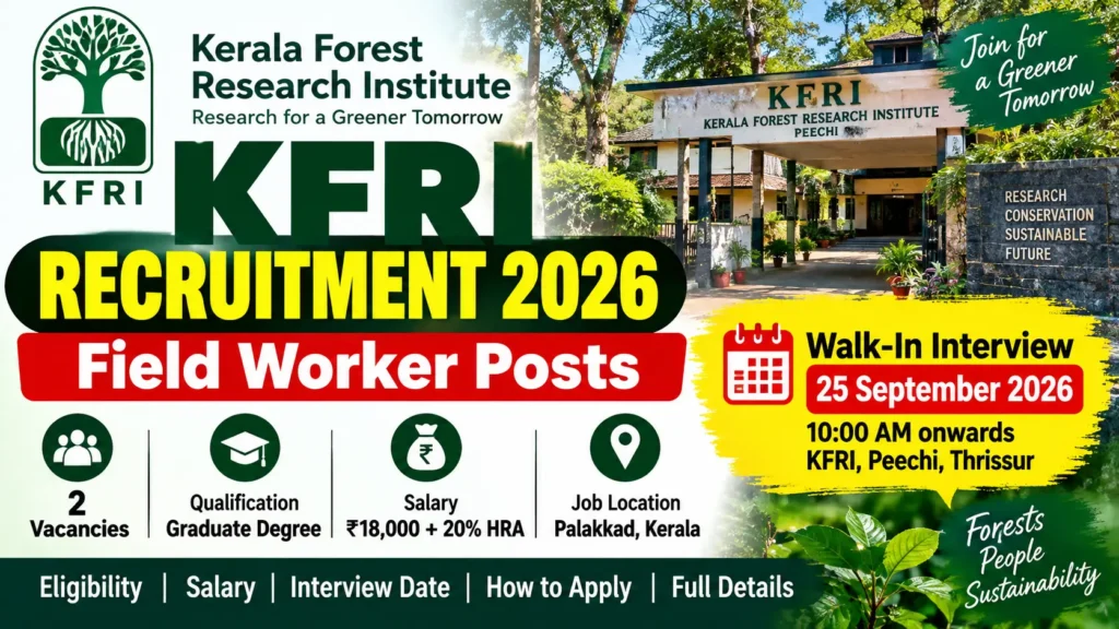 KFRI Recruitment 2026: Walk-In Interview for Field Worker Posts